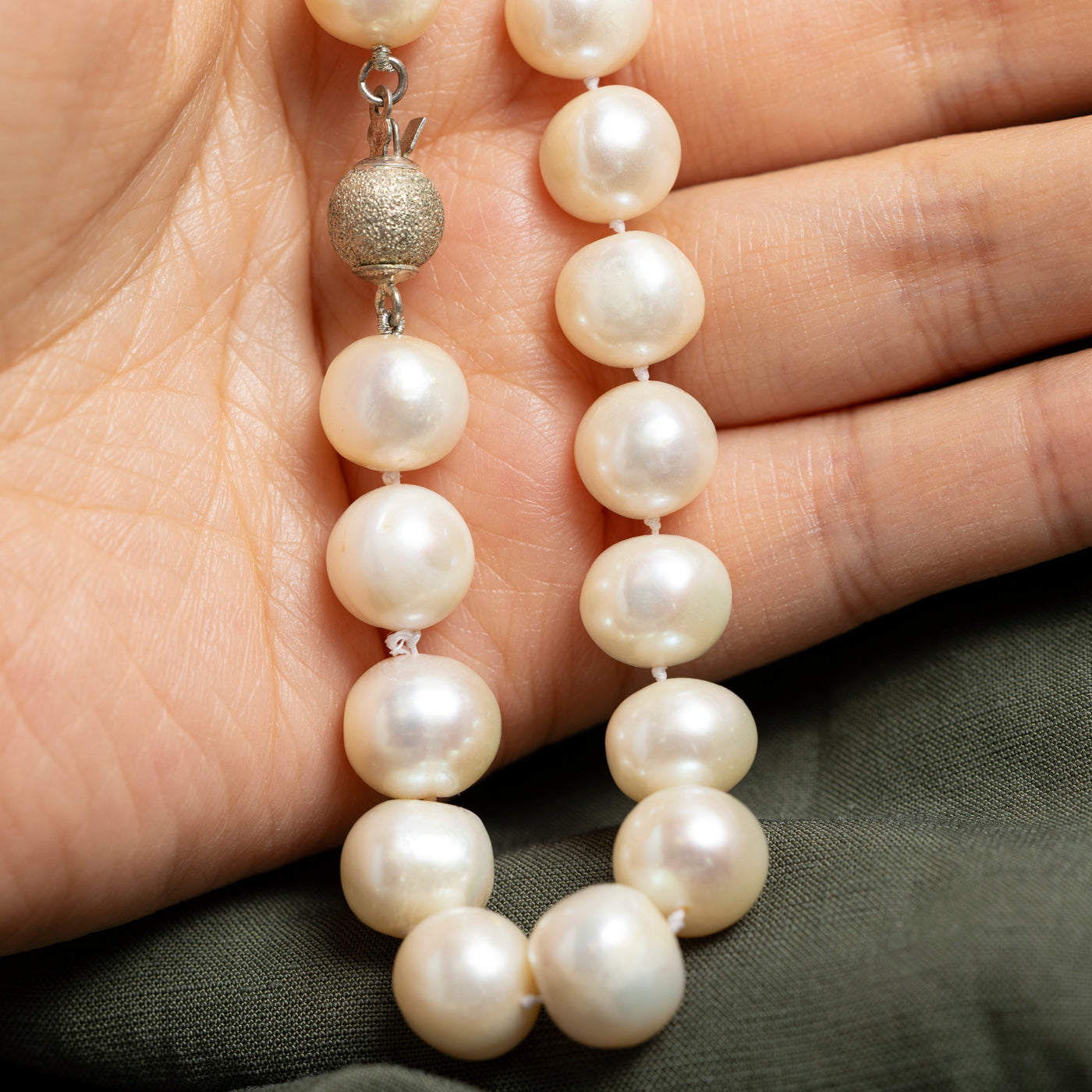 Sterling Silver Pearl Strand Necklace | 17"