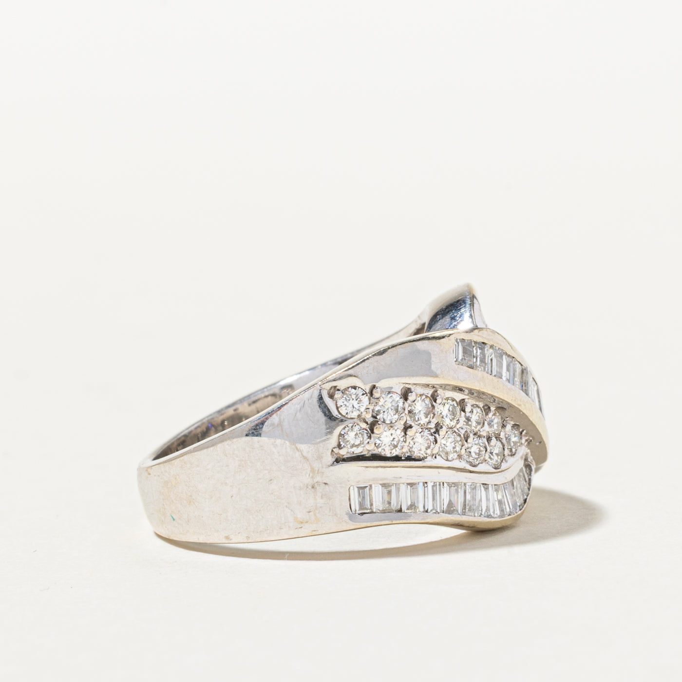Mixed Cut Diamond Cross Over Ring | 1.33ctw | SZ 5.25