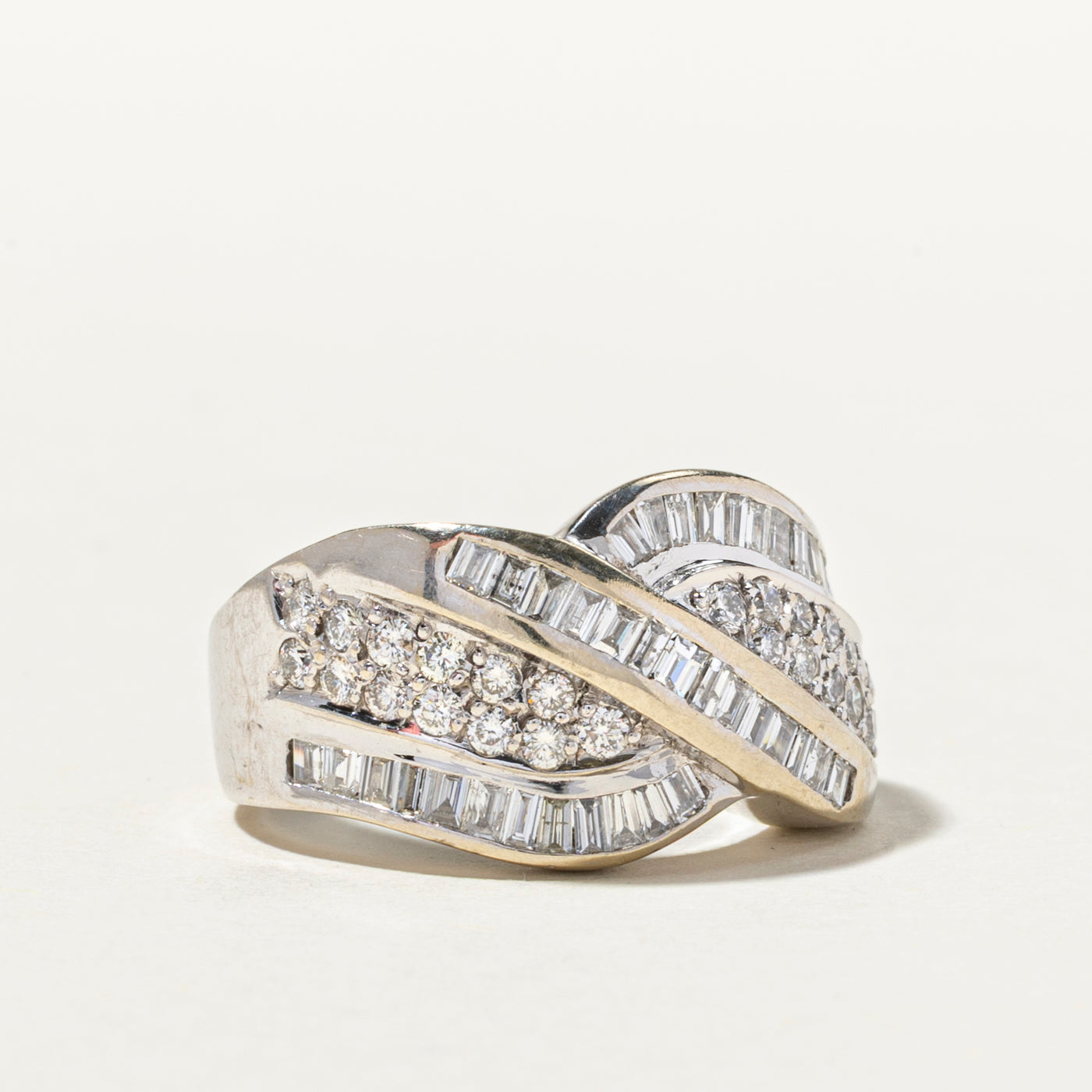 Mixed Cut Diamond Cross Over Ring | 1.33ctw | SZ 5.25