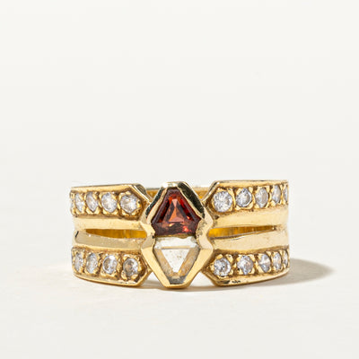 Garnet, Tourmaline & Diamond Cocktail Ring | 0.36ctw, 0.55ctw | SZ 5