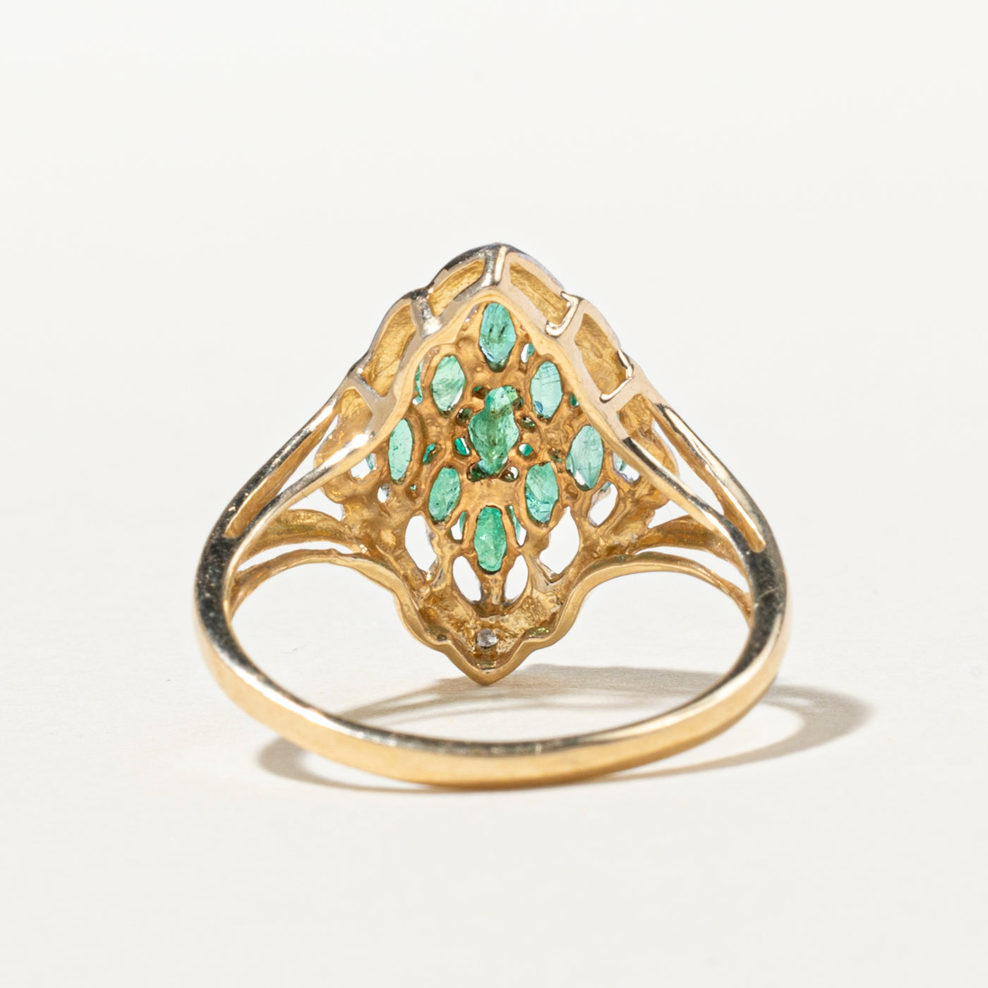 Bague cocktail émeraude et diamants | 0,59 ct, 0,02 ct | Taille 6