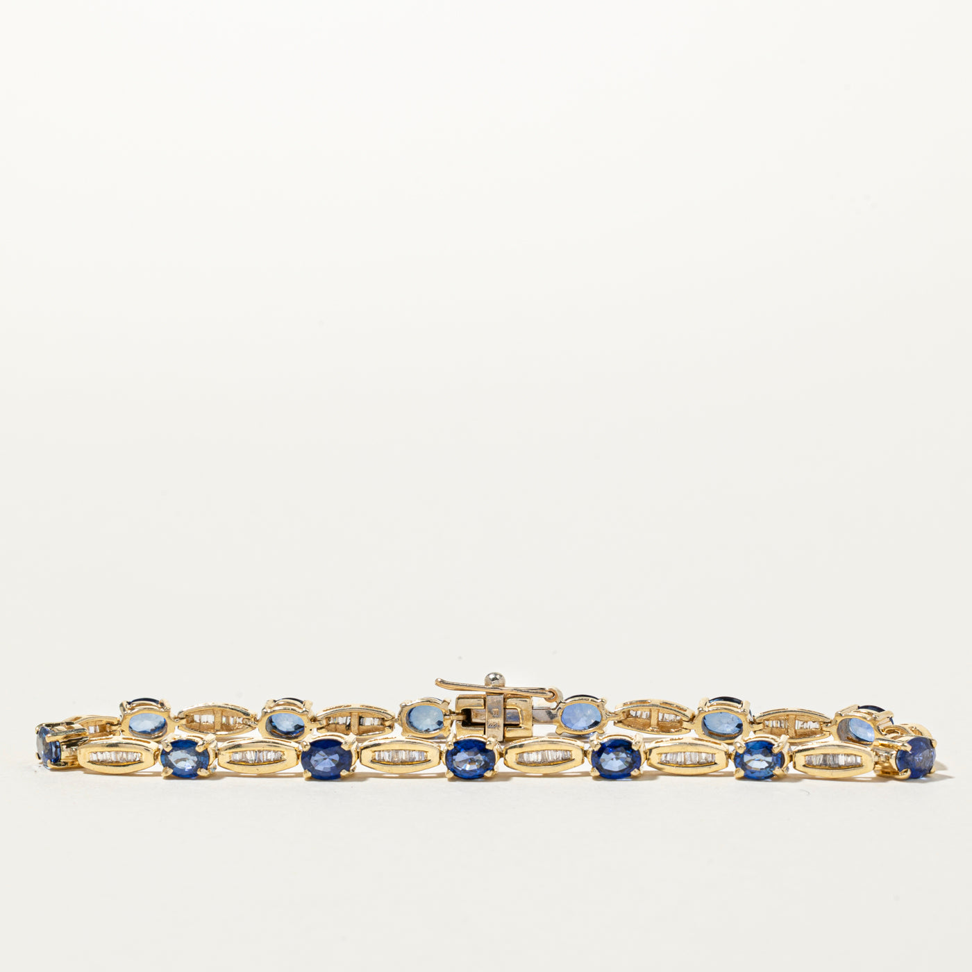 Sapphire & Diamond Gemstone Bracelet | 5.90ctw, 0.56ctw | 7.5"