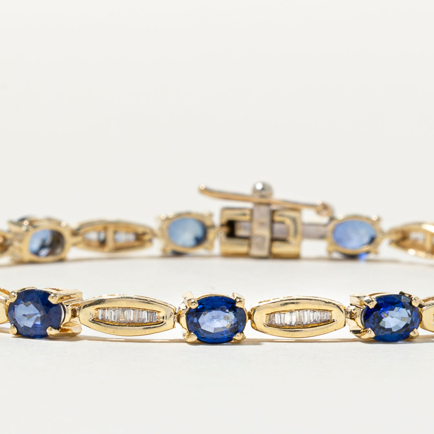 Sapphire & Diamond Gemstone Bracelet | 5.90ctw, 0.56ctw | 7.5"