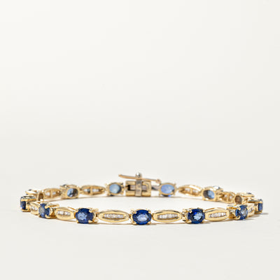 Sapphire & Diamond Gemstone Bracelet | 5.90ctw, 0.56ctw | 7.5