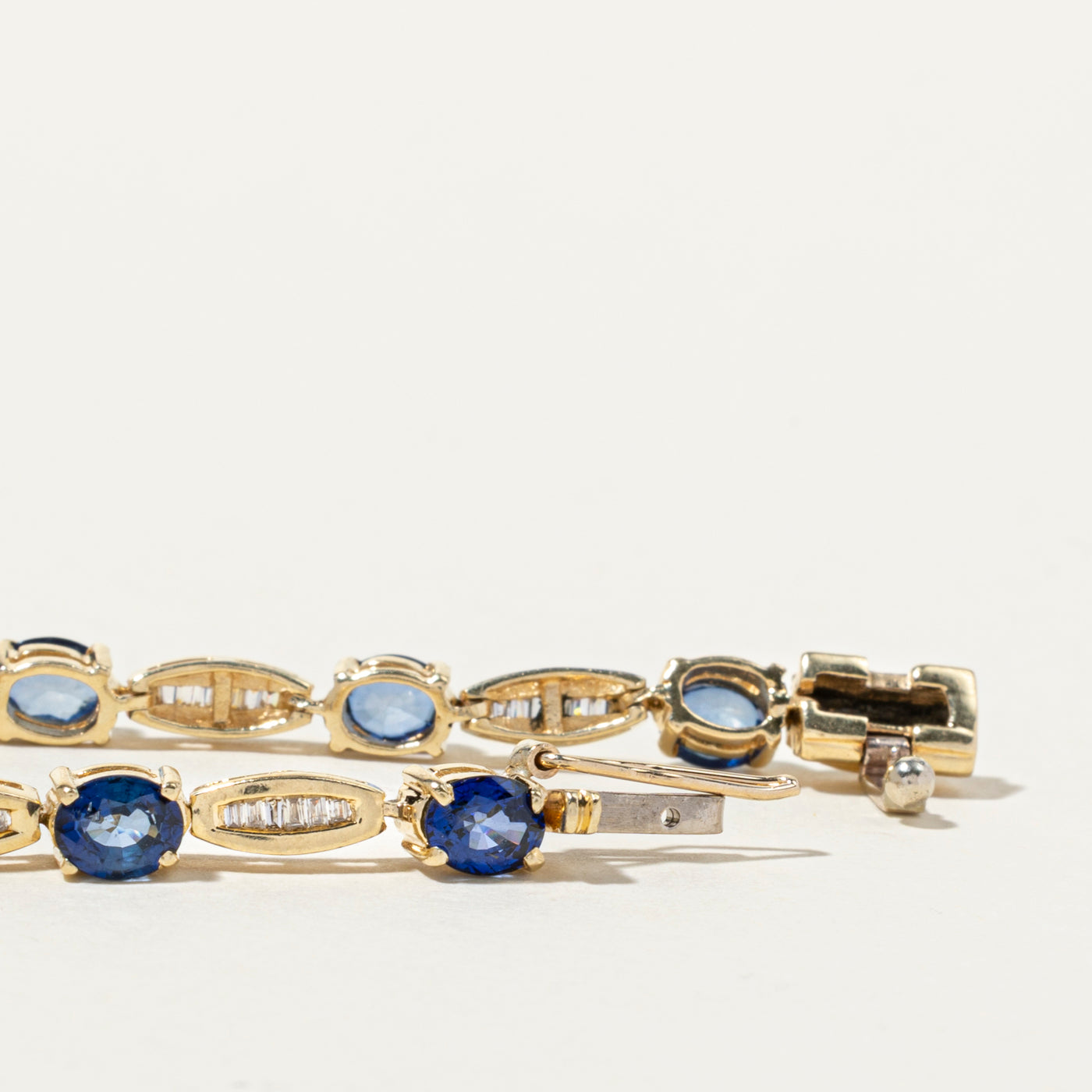 Sapphire & Diamond Gemstone Bracelet | 5.90ctw, 0.56ctw | 7.5"