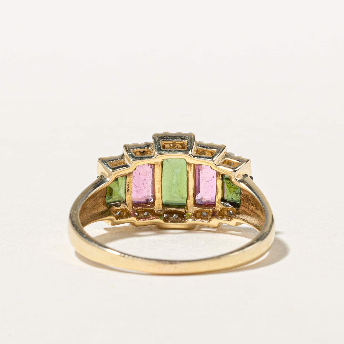 Bague cocktail tourmaline et diamants | 1,40 ct, 0,10 ct | Taille 8