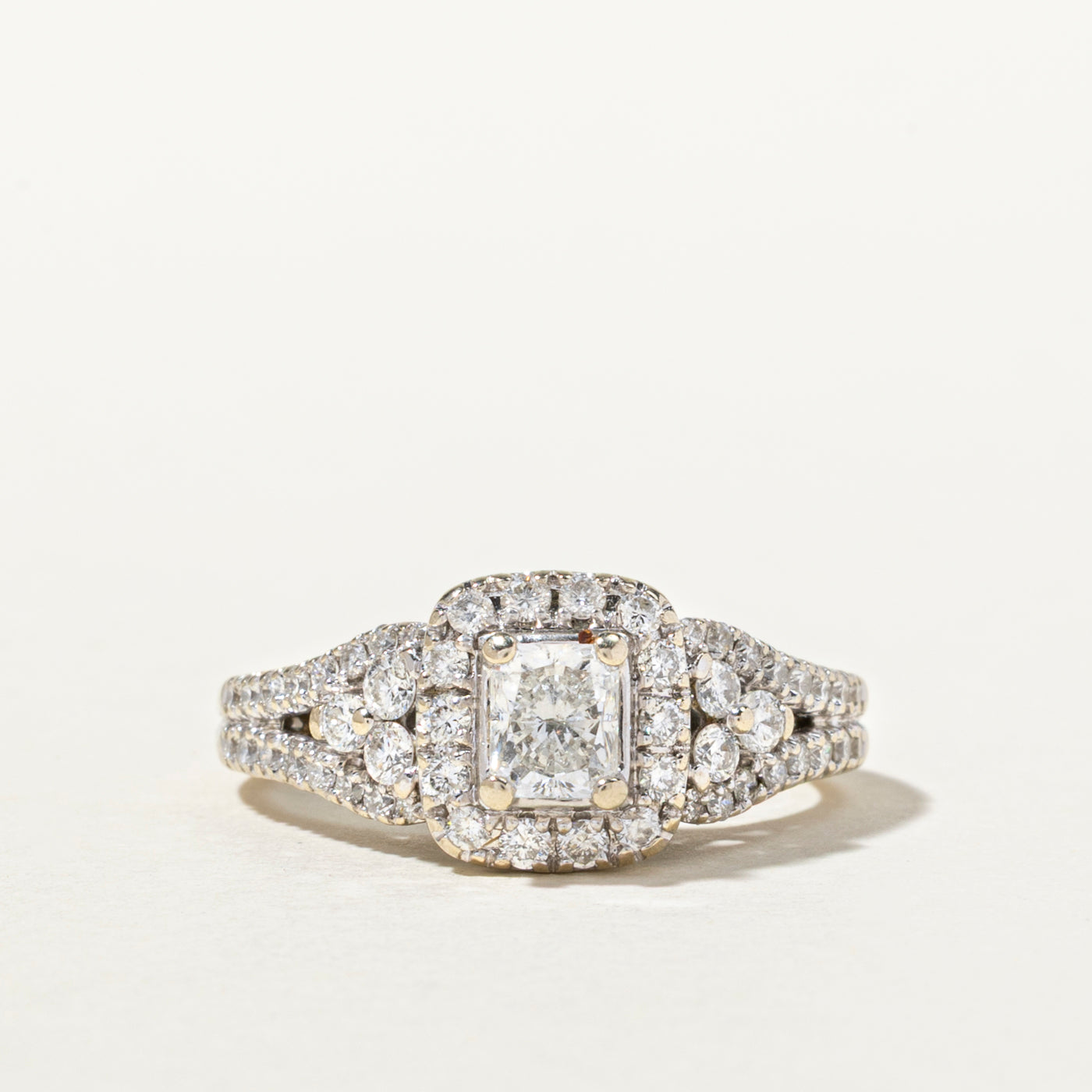 Radiant Cut Diamond Halo Engagement Ring | 1.36ctw | SZ 7