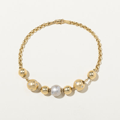 Italian Diamond Bead Bracelet | 0.47ctw | 7.5