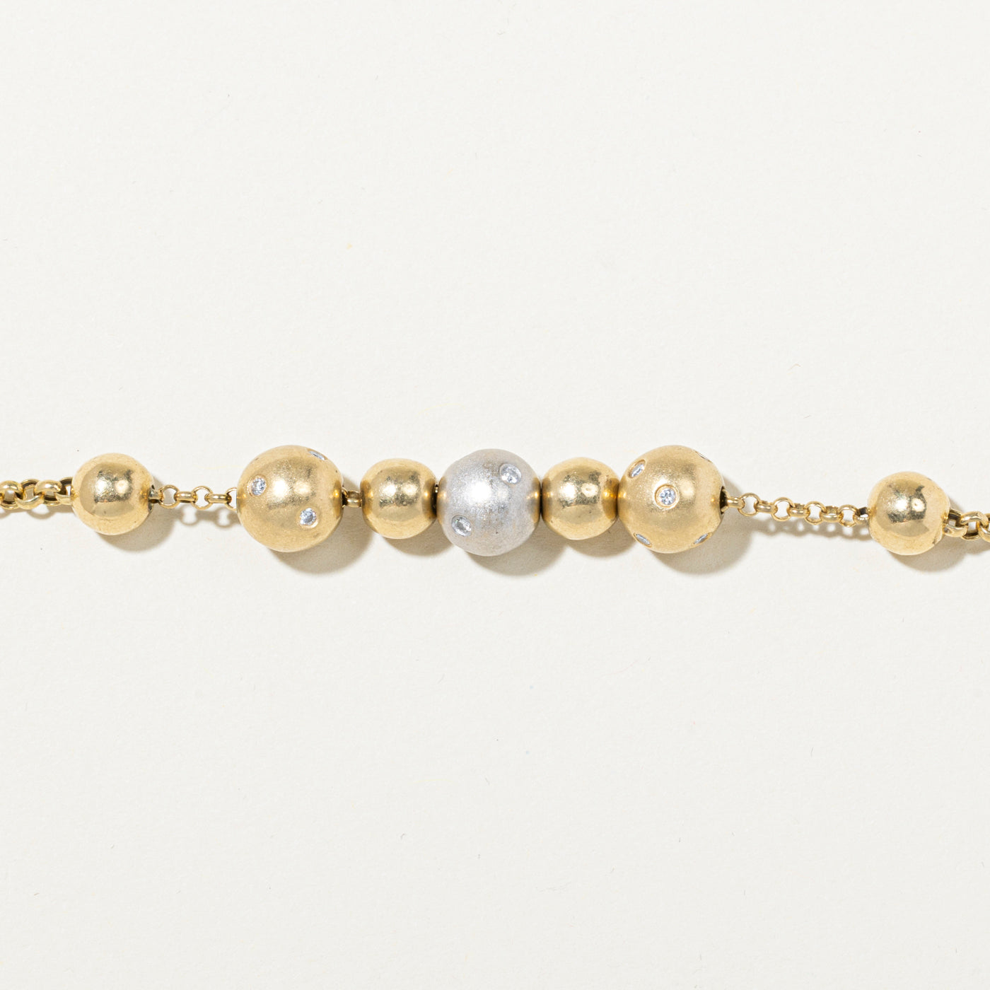 Italian Diamond Bead Bracelet | 0.47ctw | 7.5"