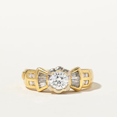 Diamond Bow Design Engagement Ring | 1.05ctw | SZ 7.5
