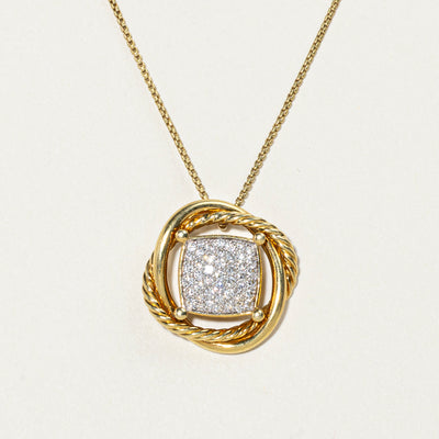 'David Yurman' Pavé Set Diamond Pendant Necklace | 0.52ctw | 18