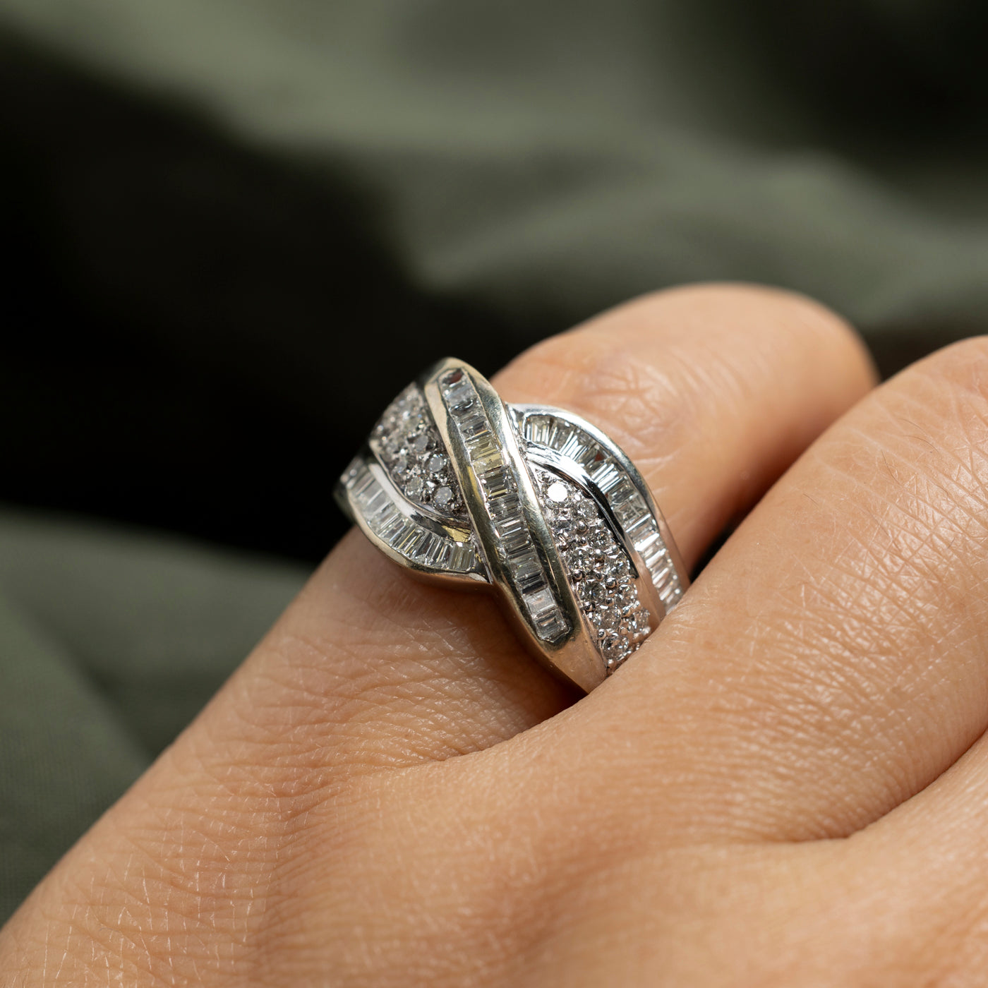 Mixed Cut Diamond Cross Over Ring | 1.33ctw | SZ 5.25