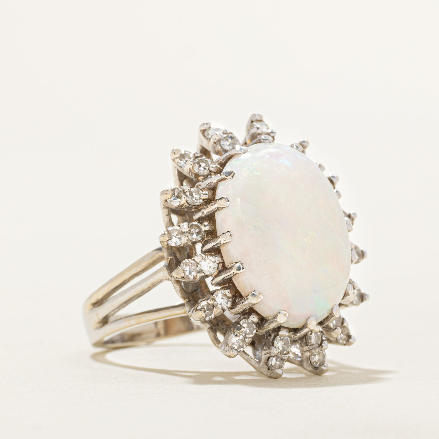 Opal & Diamond Cocktail Ring | 5.25ct, 0.50ctw | SZ 6.25 |