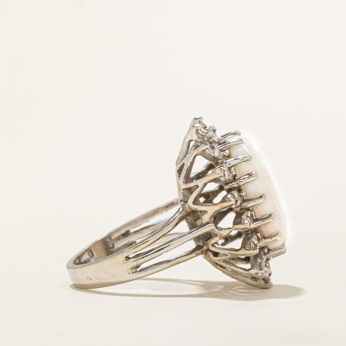 Opal & Diamond Cocktail Ring | 5.25ct, 0.50ctw | SZ 6.25 |