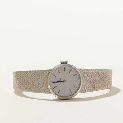 'Omega' 9k White Gold Watch | 7
