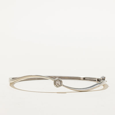 Solitaire Diamond Cuff Bracelet | 0.18ct | 8