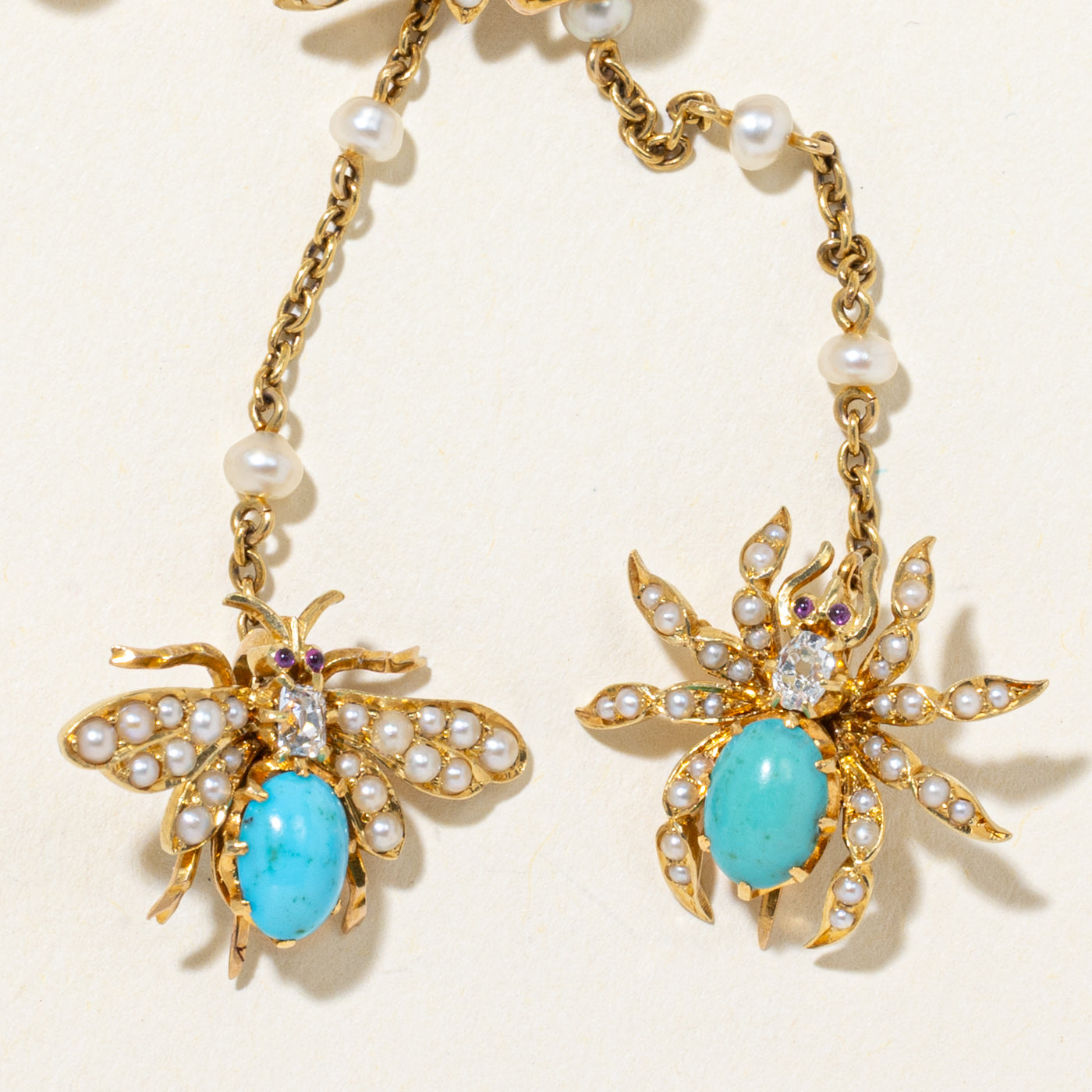Antique Multi Gemstone Insect Motif Brooch | 2.21ctw