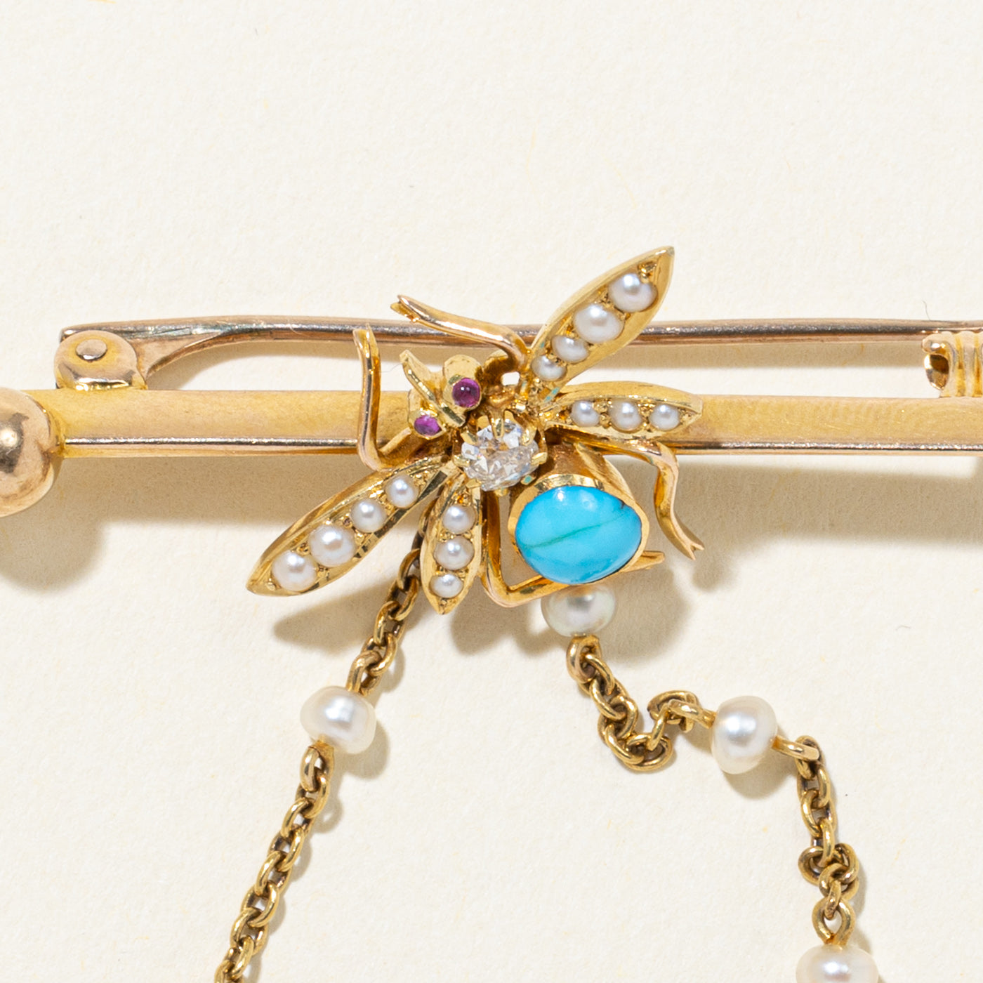 Antique Multi Gemstone Insect Motif Brooch | 2.21ctw