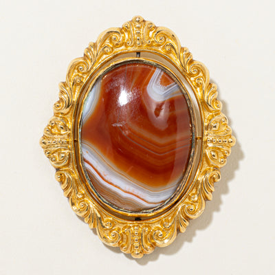 Victorian Banded Agate & Portrait Brooch | 60.00ct