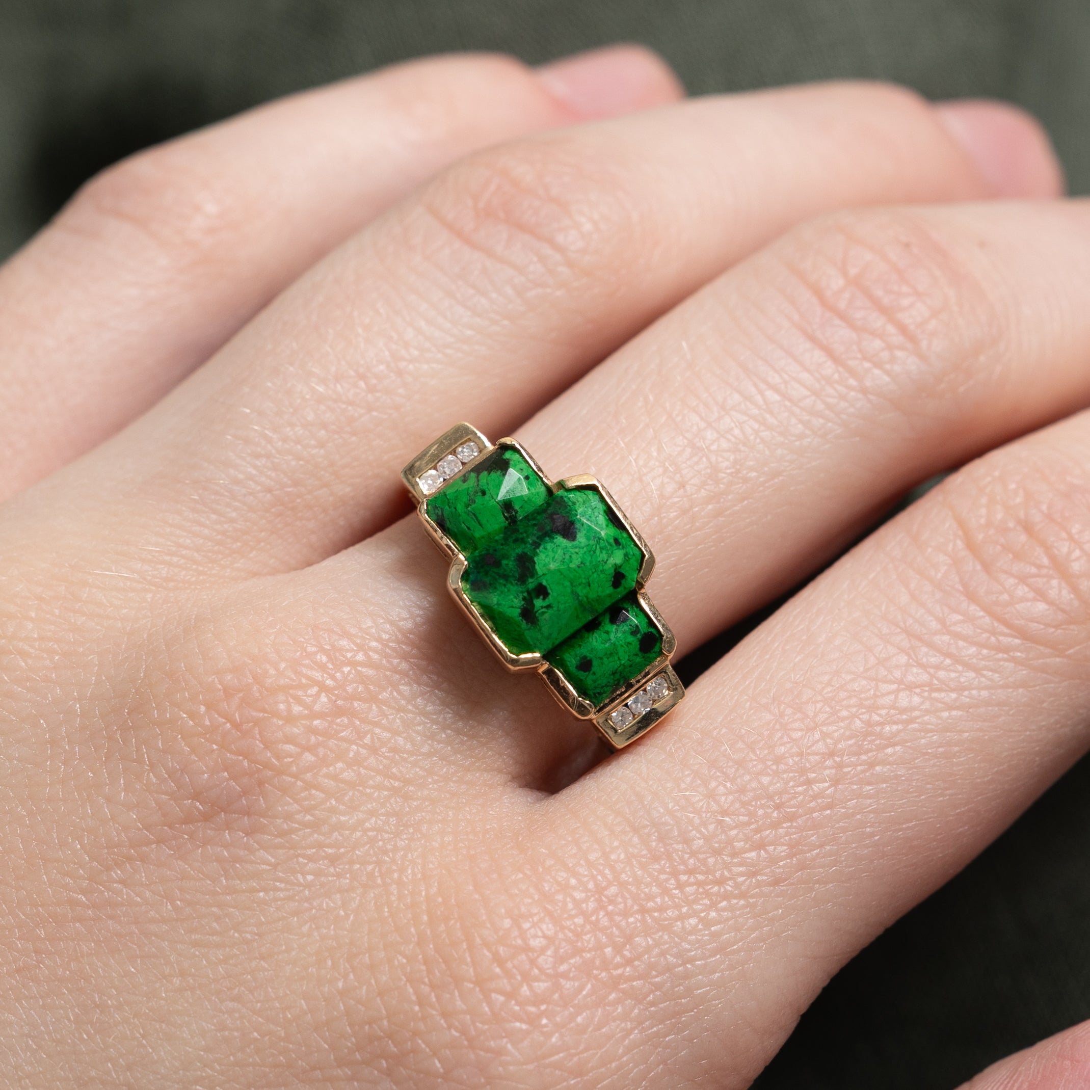 Maw Sit Sit & Diamond Ring | 4.00ctw, 0.04ctw | SZ 8