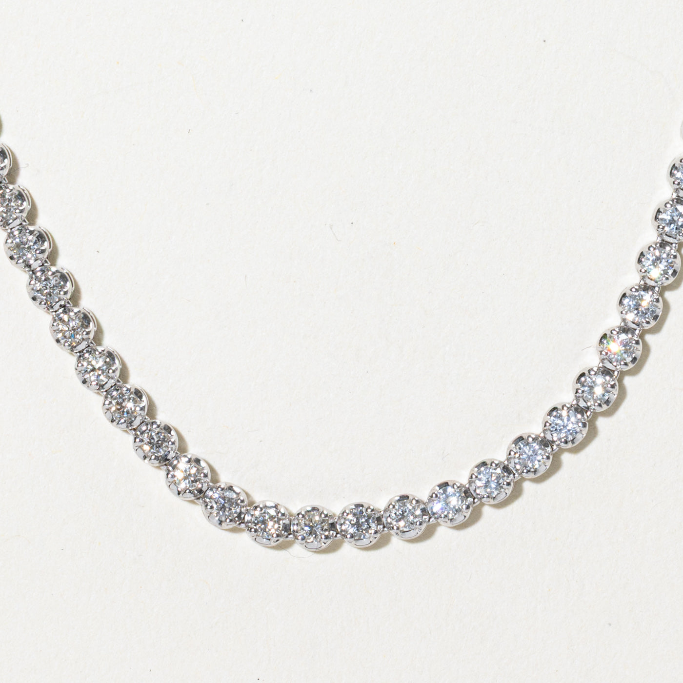 Semi Eternity Diamond Tennis Necklace | 3.10ctw | 17"