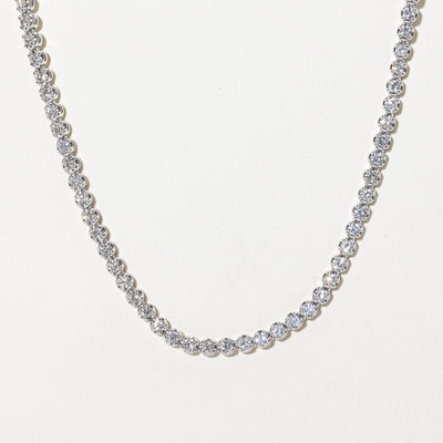 Semi Eternity Diamond Tennis Necklace | 3.10ctw | 17