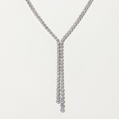 'Piero Milano' Diamond Encrusted Drop Necklace | 2.00ctw | 17