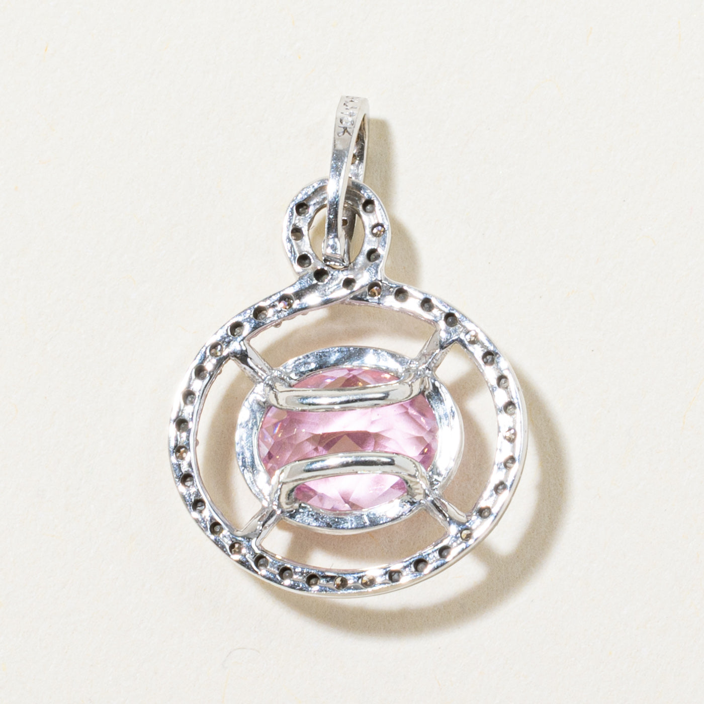 Pink Topaz & Diamond Pendant | 2.50ct, 0.11ctw |