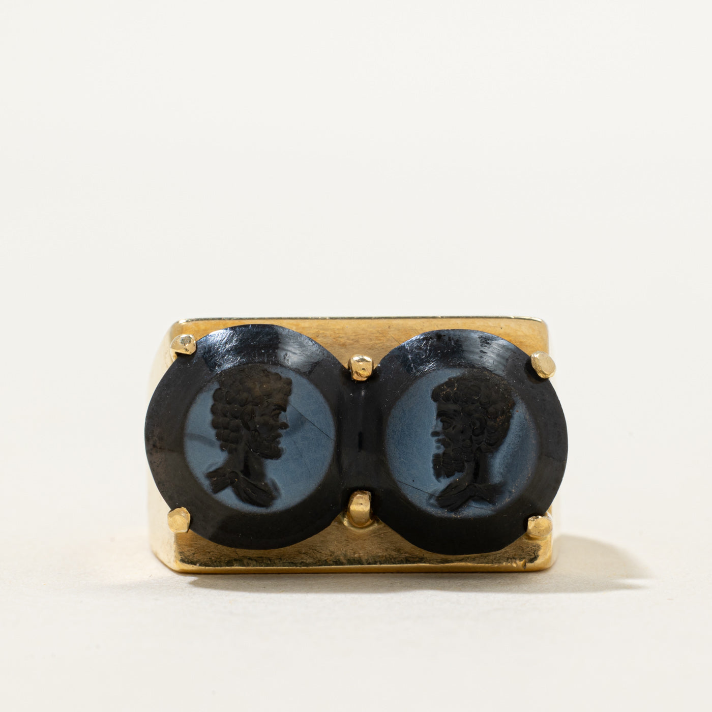 Carved Onyx Intaglio Ring | 12.00ctw | SZ 9.75