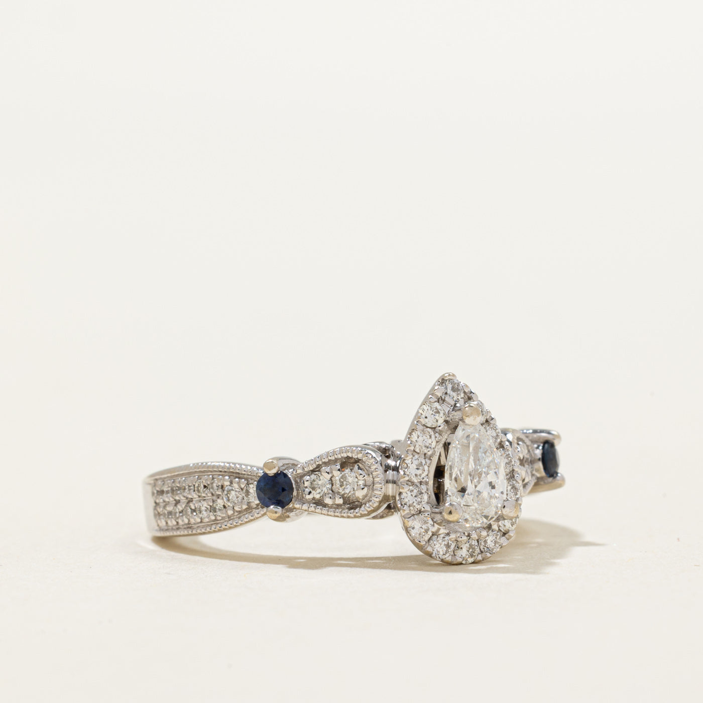 'Vera Wang' Love Collection Diamond & Sapphire Engagement Ring | 0.50ctw, 0.14ctw | SZ 6