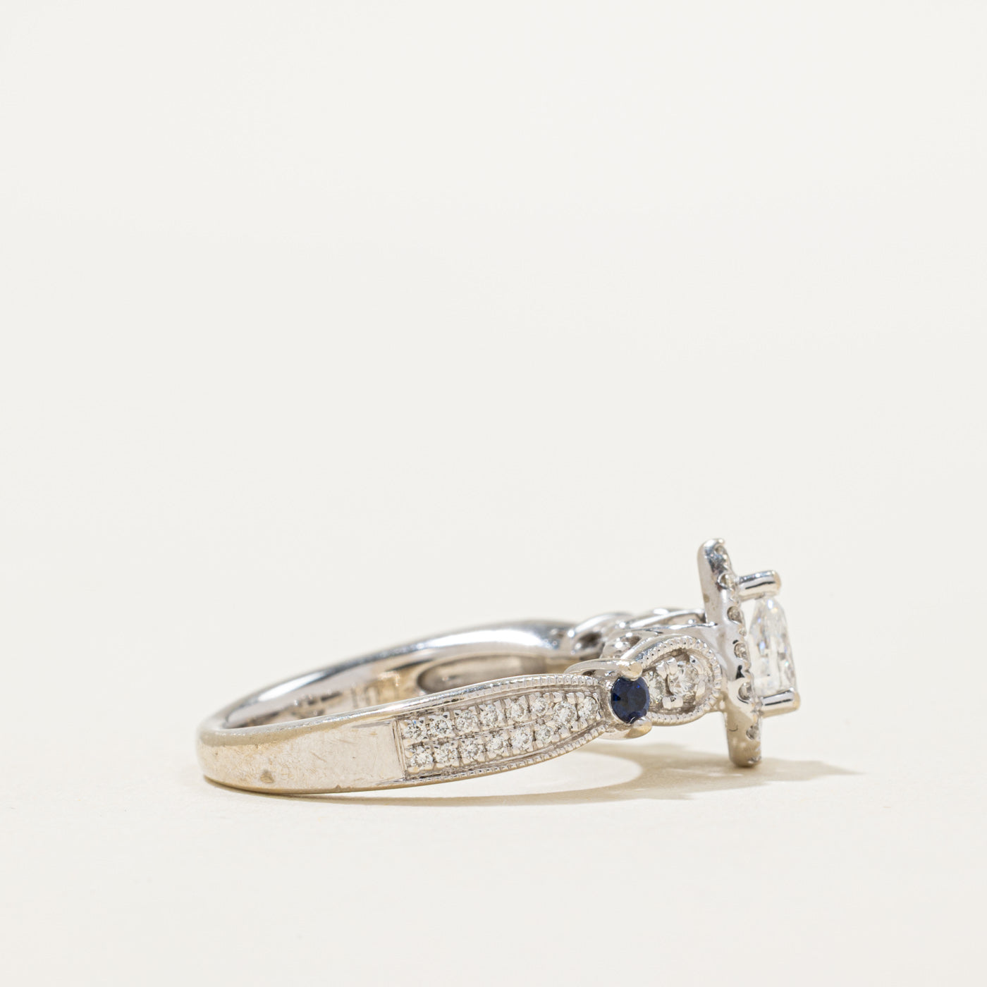 'Vera Wang' Love Collection Diamond & Sapphire Engagement Ring | 0.50ctw, 0.14ctw | SZ 6