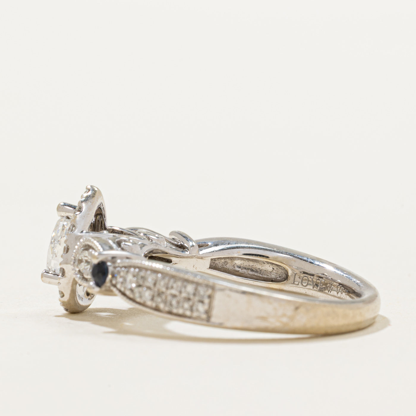 'Vera Wang' Love Collection Diamond & Sapphire Engagement Ring | 0.50ctw, 0.14ctw | SZ 6