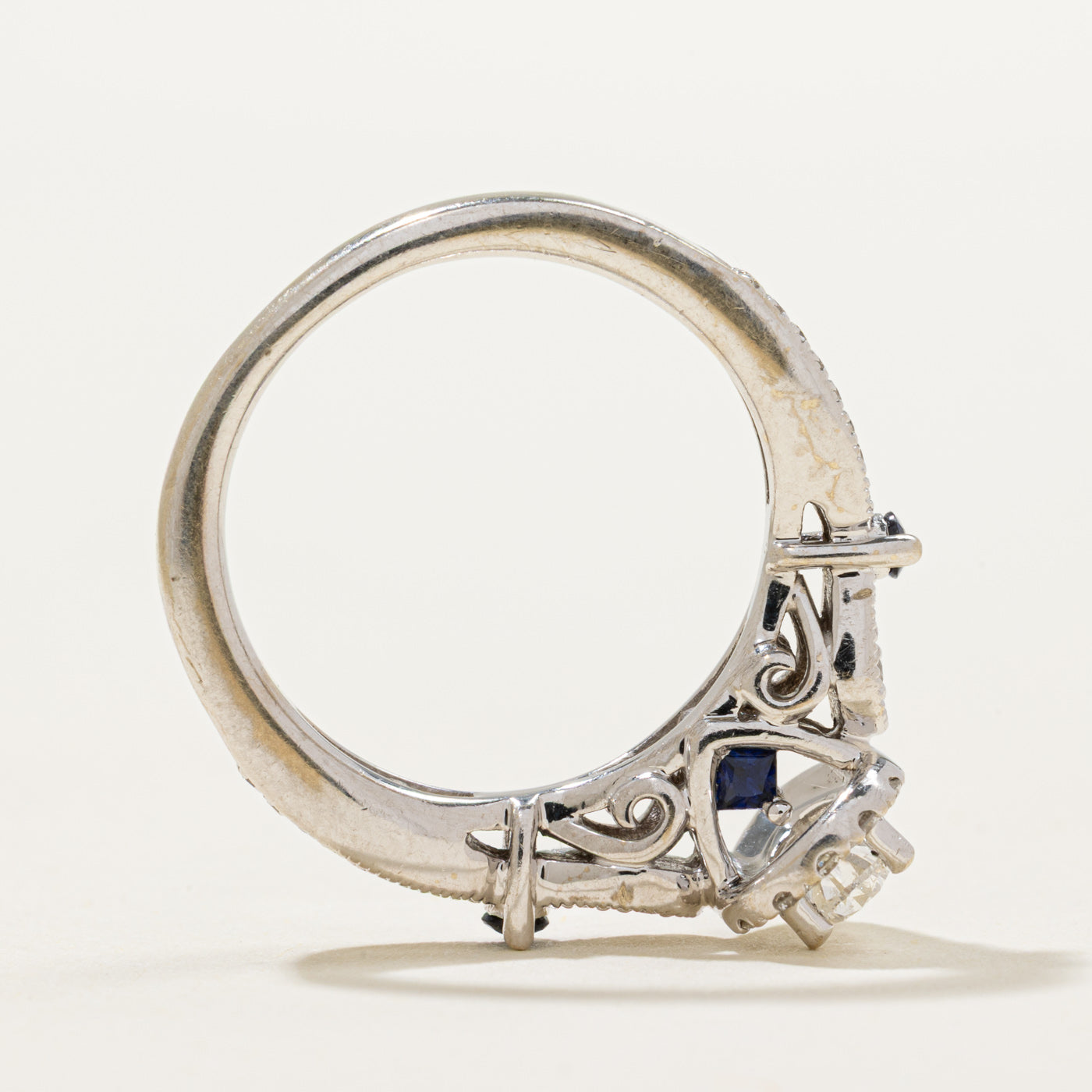 'Vera Wang' Love Collection Diamond & Sapphire Engagement Ring | 0.50ctw, 0.14ctw | SZ 6