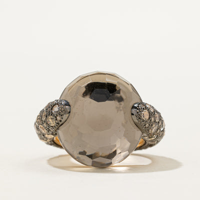 'Pomellato' Tango Smoky Quartz & Brown Diamond Cocktail Ring | 20.00ct, 2.50ctw | SZ 6.5