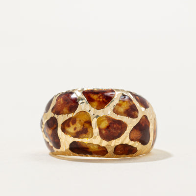Italian Animal Print Enamel Ring | SZ 7.25