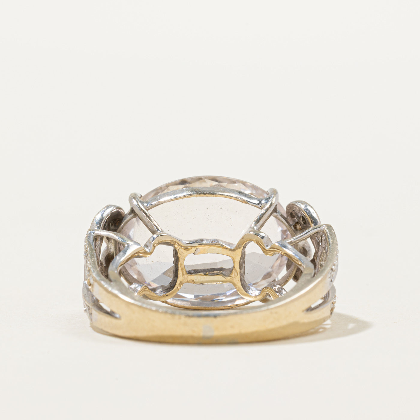 Kunzite & Diamond Cocktail Ring | 14.00ct, 0.08ctw | SZ 5
