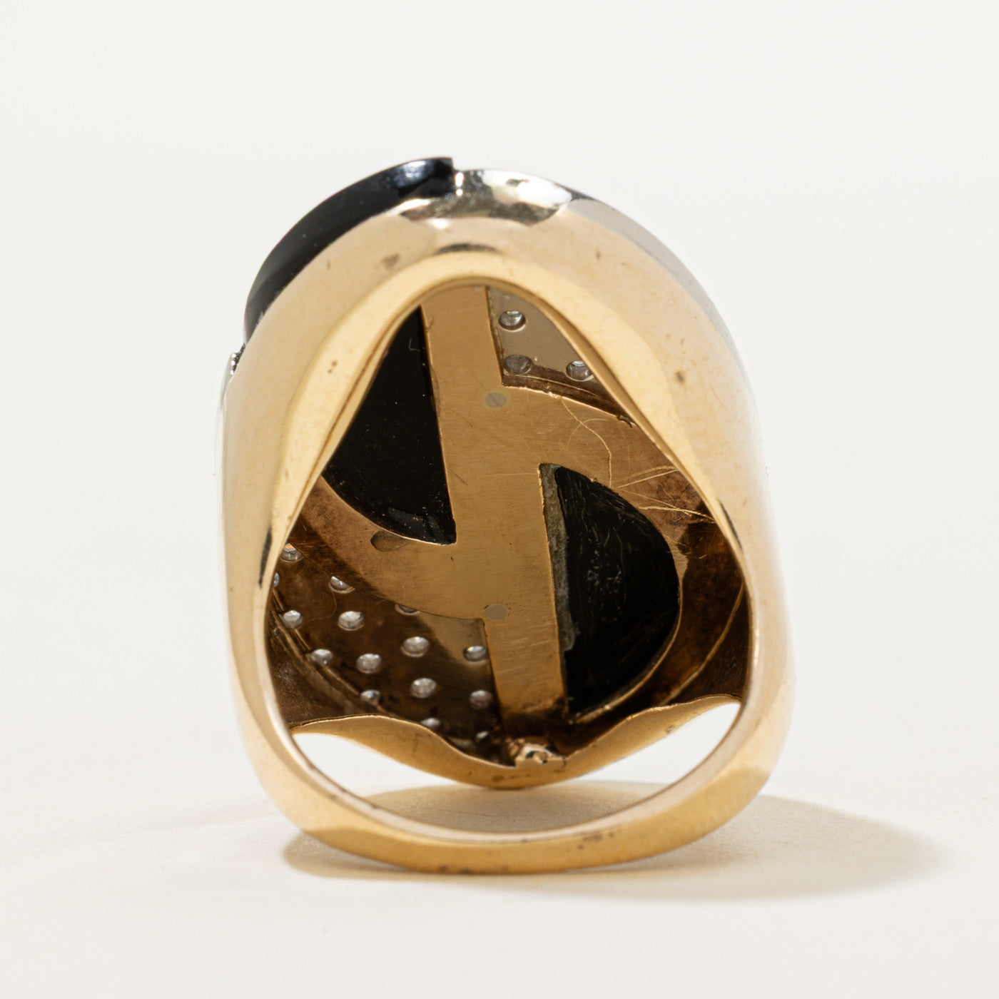 Onyx & Diamond Cluster Cocktail Ring | 7.00ctw, 0.36ctw | SZ 4