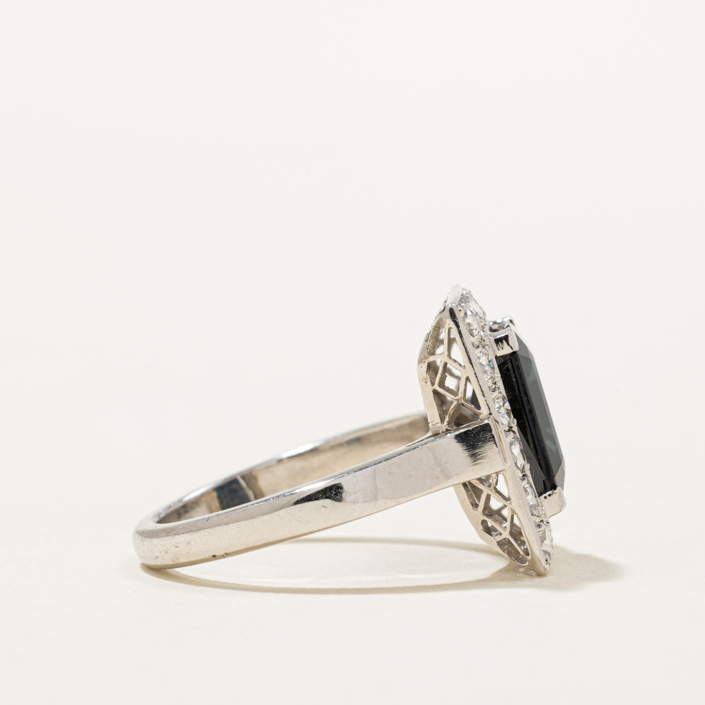 French Hallmarked Diamond & Sapphire Ring | 0.90ctw | 3.35ct | SZ 7
