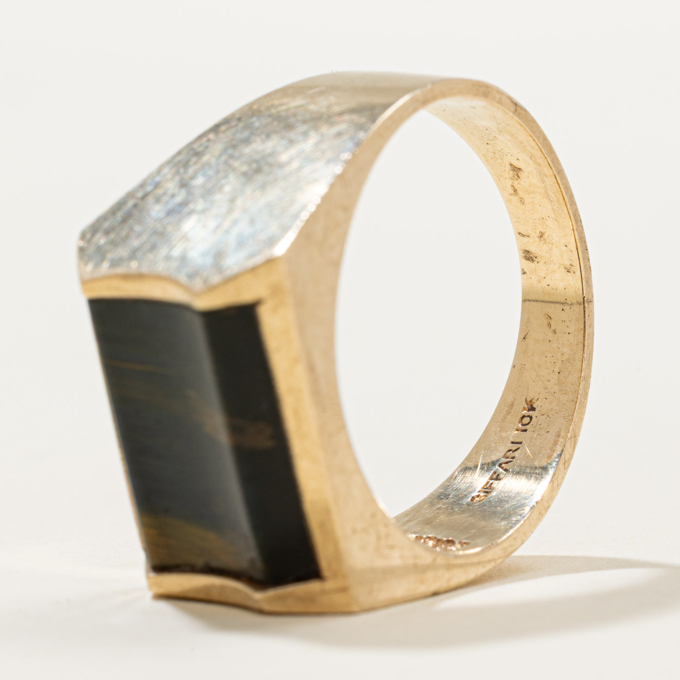 Tigers Eye Quartz Inlay Cocktail Ring | 3.50ct | SZ 11