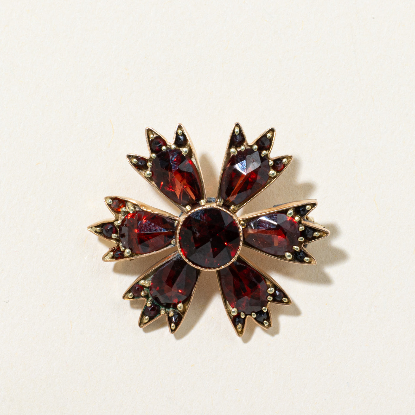 Garnet Floral Brooch | 5.80ctw