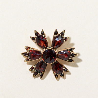 Garnet Floral Brooch | 5.80ctw