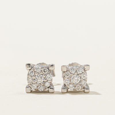 Diamond Cluster Stud Earrings | 0.12ctw