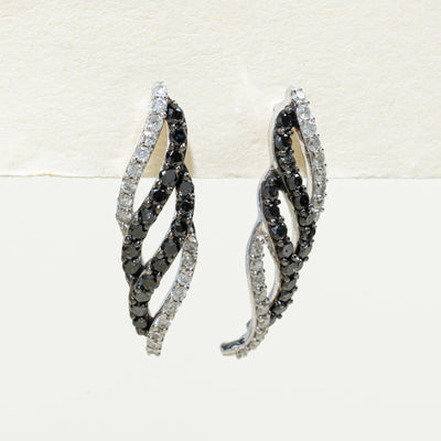 Black & White Diamond Twist Drop Earrings | 0.54ctw