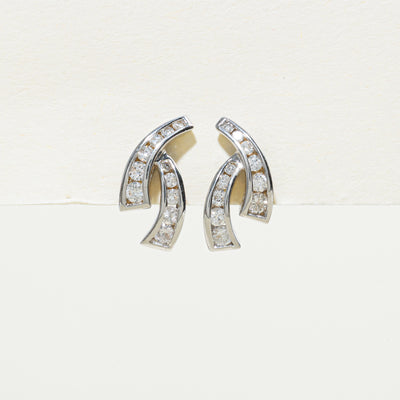 Channel Set Diamond Stud Earrings | 0.50ctw