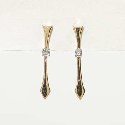 Diamond Arrow Drop Stud Earrings | 0.05ctw