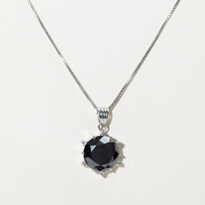 Natural Black & White Diamond Pendant Necklace | 6.12ctw | 16