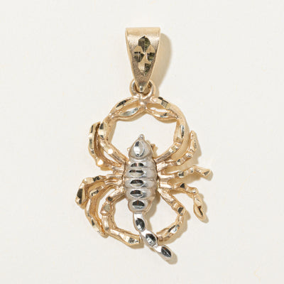 14k Two Tone Gold Scorpio Pendant