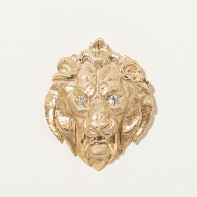 Diamond Lion Head Pendant | 0.06ctw