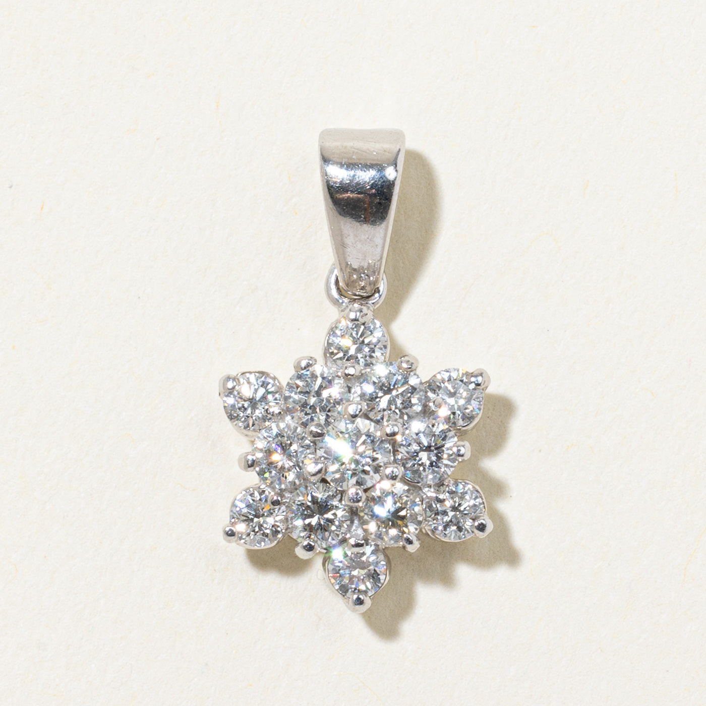 Diamond Snowflake Cluster Pendant | 1.20ctw