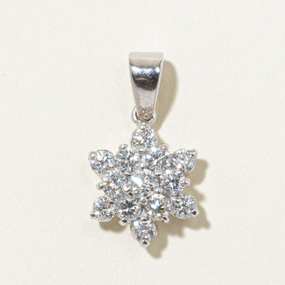 Diamond Snowflake Cluster Pendant | 1.20ctw